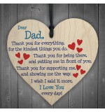 WOODEN HEART - 100mm - Dad I Love You Every Day