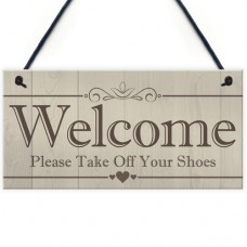 FOAM PLAQUE - 200X100 - Welcome Please Take Off Shoes