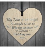 WOODEN HEART - 100mm - My Dad Is An Angel