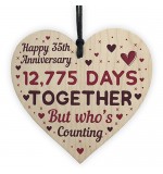 WOODEN HEART - 100mm - 35th Anniversary 12775 Days