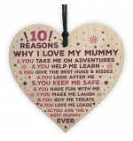WOODEN HEART - 100mm - 10 Reasons Why I Love My Mummy