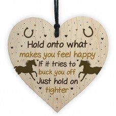 WOODEN HEART - 100mm - Hold On To What Makes You Happy