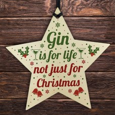 WOODEN STAR - 108mm - Gin Is For Life Christmas