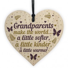WOODEN HEART - 100mm - Grandparents Make The World