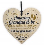 WOODEN HEART - 100mm - Grandad To Be