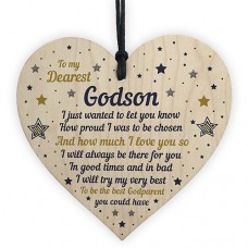 WOODEN HEART - 100mm - Dearest Godson
