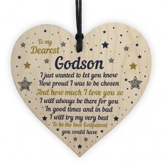 WOODEN HEART - 100mm - Dearest Godson