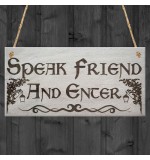 WOODEN PLAQUE - 200x100 - Speak Friend