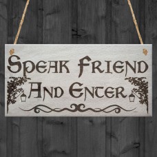 WOODEN PLAQUE - 200x100 - Speak Friend