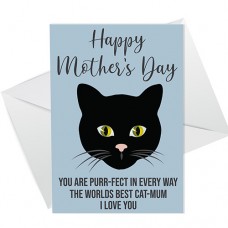 A6 Folded Card P - Mothers Day Purr-fect