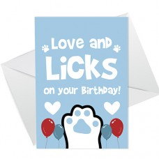 A6 Folded Card P - On Your Birthday Love And Licks