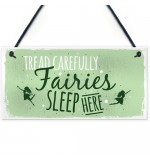 FP - 200X100 - Fairies Sleep Here Garden Sign