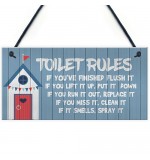 FP - 200X100 - Toilet Rules Rustic Blue