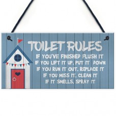 FP - 200X100 - Toilet Rules Rustic Blue