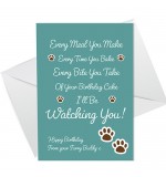A6 Folded Card P - Birthday Cake Watching You Furry Friend