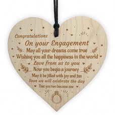 WOODEN HEART - 100mm - Engagement The Day You Two Become One