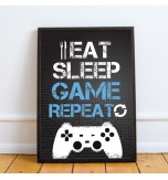 A4 BF1 Print - Eat Sleep Game Repeat Dark Grey PS