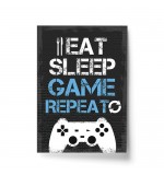 A4 Print - Eat Sleep Game Repeat Dark Grey PS