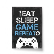 A4 Print - Eat Sleep Game Repeat Dark Grey PS