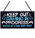 FP - 200X100 - Keep Out Gaming In Progress Futuristic Blue White