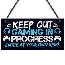 FP - 200X100 - Keep Out Gaming In Progress Futuristic Blue White