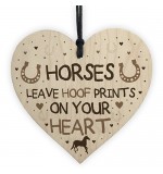 WOODEN HEART - 100mm - Hoof Prints On Your Heart