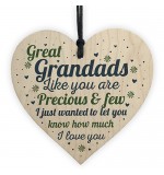 WOODEN HEART - 100mm - Great Grandad Precious And Few