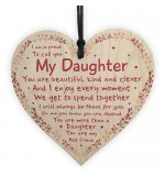 WOODEN HEART - 100mm - Daughter Every Moment We Spend Together