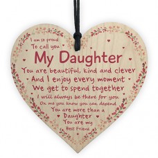 WOODEN HEART - 100mm - Daughter Every Moment We Spend Together