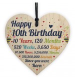 WOODEN HEART - 100mm - Happy 10th Birthday Since You Were Born