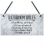 FP - 200X100 - The 5 Bathroom Rules White Marble Style