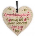 WOODEN HEART - 100mm - Granddaughters Make Life More Special