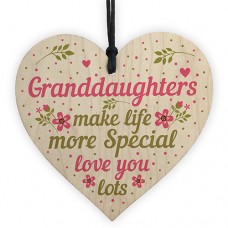 WOODEN HEART - 100mm - Granddaughters Make Life More Special