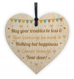 WOODEN HEART - 100mm - House Warming Blessings And Happiness