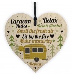 WOODEN HEART - 100mm - Caravan Rules Drink Alcohol