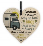 WOODEN HEART - 100mm - Caravan Rules Stay Up Late