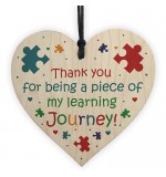 WOODEN HEART - 100mm - Thank You Learning Journey Puzzle