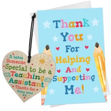 COMBO - Teacher Assistant Helping Me Thank You Heart And Card Bundle