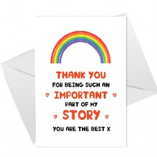 A6 Folded Card P - Thank You Story You Are The Best Rainbow Card