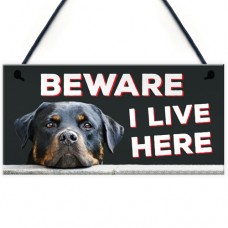 FOAM PLAQUE - 200X100 - Rottweiler Beware I Live Here