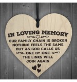 WOODEN HEART - 100mm - Family Chain Is Broken