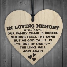 WOODEN HEART - 100mm - Family Chain Is Broken