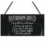 FP - 200X100 - The 5 Bathroom Rules Black Marble Style