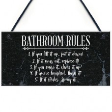 FP - 200X100 - The 5 Bathroom Rules Black Marble Style