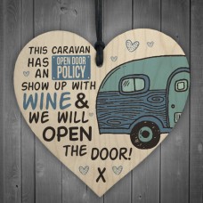 WOODEN HEART - 100mm - Caravan Open Door