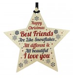 WOODEN STAR - Christmas Best Friends Are Like Snowflakes