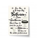 A4 Print - Keep Bathroom Clean Cream Bathroom