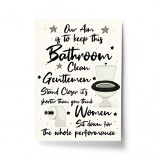 A4 Print - Keep Bathroom Clean Cream Bathroom