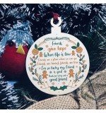 WOOD BAUBLE - Great Friend Gingerbread Border