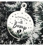 MIRROR BAUBLE - Our First Christmas Bump Baby Foot